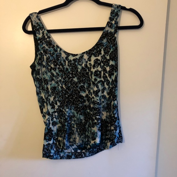 Blue, White, & Black Animal Print Tank Top Jacket - Picture 8 of 8